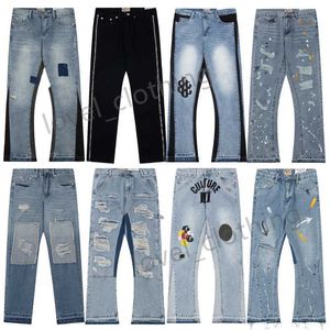 Gallerie Jeans Depts Designer Uomo Moda Hole Splash Ink Graffiti Stampa Panno lavato High Street Lusso Donna Casual Taglie forti Mxxl13HV