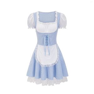 Casual Dresses Women's German Oktoberfest Traditionell kläder Summer för kvinnor knälängd midi klänning med slits mini