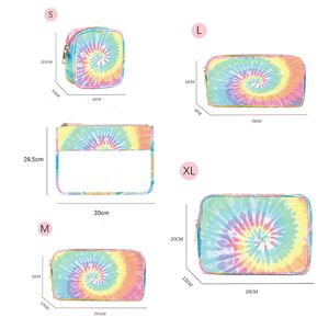 Cosmetic Bags Cases Makeup Bag Rainbow Tie-dye Toiletry Storage Pouch Outdoor Travel Wash Cosmetic Bag Gift Organizer Travel Tote Handbag Backpack 230811