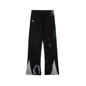 Mensbyxor Kvinnor Designer Sweatpants Sportkläder Byxor Älskare grå bomull Casual målad svettbyxa för jogging kör 844