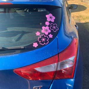 Cherry Blossom Flower Car Stickers Styling Full Body Cute Windows Bumper Decor Decals Vinyl Accessories for Jeep Compass Seat R230812