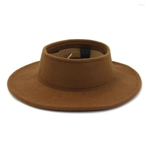 Beretti Autumn Men and Women Big Brimed Beats Fashion Wool Top Jazz Panama Fedora Hat Cap Vintage Vintage Vintage Cap