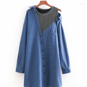 Casual Dresses Winter Women 2023 Trending Styles Denim Jean Streetwear Ladies Female Autumn Dress FF1463