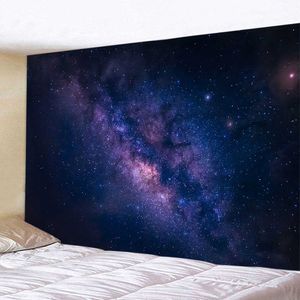 Tapissries Galaxy Starry Sky Tapestry Large Moon Universe Space Nebula Wall Hängande tunn väggduk Hemdekoration