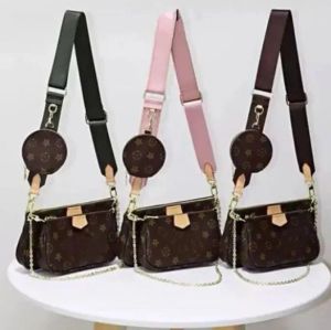 3 PCs Set -Tasche Lieblings -Multi -Pochette -Accessoires Frauen Crossbody Tasche Messenger Bags Handtaschen Blumen Designer Schulter Lady Lederbeutel R009