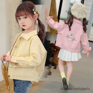 Jackets Girls Kids Denim Jackets Fashion Cardigan Coats Spring Autumn Children Jackets Casual Overcoats Clothes R230812