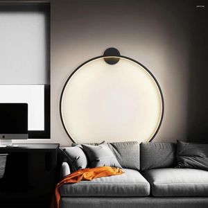 Wall Lamp Circle Background Decor Lights Modern Simplicity Art Design Round LED Sconce For Living Room Sofa Ring Lamps