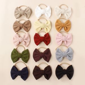 16212 New Infant Baby Big Bowknot Kids Soft Nylon Flastic Hair Band Band Childroy Adevalue Cid Girls Hair Association 15 Colors