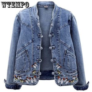 Men's Jackets Short Denim Jacket Vintage Chinoiserie Embroidered Stretch Jacket Women's Spring and Autumn All Match Fashion Harajuku Slim Tops 230811