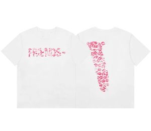 Дизайнерские Mens Friends-футболки знаменитая футболка с брендом Big V Hip Hop Red Lip Print Big V футболки мод мод пара летние хлопок с коротким рукавом футболки Tees Пуловер