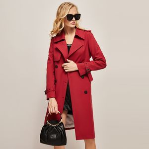 Frauen Trench Coats Jazzevar Herbst und Winter Midlength British Style Highend Temperament Slim Fit Thin Mode Coat Frauen 230812