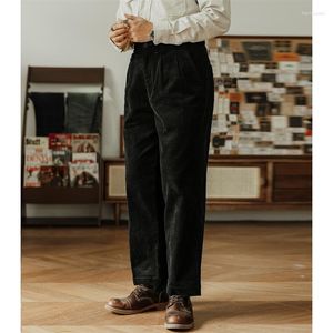 Calça masculina em estilo francês vermelho casual alta cintura alta calça do dia -a -dia