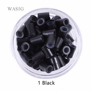 Microbeads 500pcs 4,5 mm Tubos de cobre de silicone revestidos Microlinks Rings Loop Rings Contas de cabelo para extensões de cabelo humano Ferramentas de tranças 230811