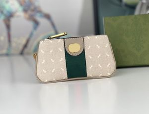 Män kvinnliga designer plånböcker lyxiga Ophidia Canvas Coin Purse för kvinna högkvalitativ modestylist blixtlås liten korthållare med dubbla bokstäver Mark 722J