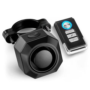 Horns de bicicleta alarme recarregável USB com remoto 110db Loud Wireless Anti -Roubo Vibration Motion Sensor Vehicle Security 230811