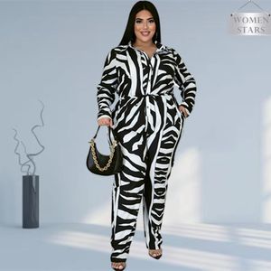 Women's Jumpsuits Rompers Plus Size Women's Clothing Jumpsuits Rompers Printed Wide Leg Fashion Lace Up XL-5XL Fashion Streetwear Wholesale Drop 230811