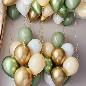 Decorazione 20/40 pz 10 pollici Colore Della Pelle Verde Palloncino Vintage Verde Platino Palla Baby Shower Matrimonio Giungla Compleanno Decoratio