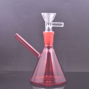 Bärbar glasbägare bong med 14 mm kvinnliga vattenpipa nedstammar manlig skål tjock flask dab rig vatten bongs återvinnare ask catcher med manlig glas olje brännare rör grossist