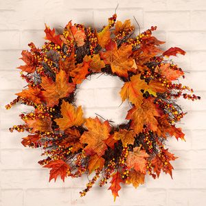 Altre forniture per feste di eventi Autunno Fall Ghirlanda Decor natale natalizio Xmas Halloween Ringraziamento Ghirlanda Porta della finestra appendetta Home Home Leaf Leaf Decor 230811