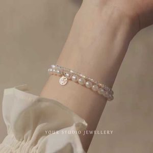 Designer Rovski luxury top jewelry accessories Super Sparkling and Fine Crystal Bracelet Bracelet Light Luxury Texture Layered Simple and Homemade Female