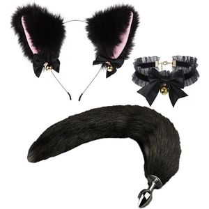 Anal Toys Tail Plug Sex Metal Butt niedliche weiche Katzenohren Stirnbänder Erotische Cosplay -Paarzubehör für Frauen Männer 230811