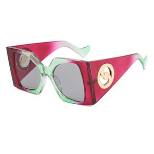 Stor ram G-formade personliga modemedels- och kvinnors fyrkantiga UV-resistenta solglasögon glasögon