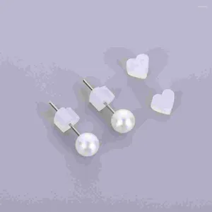 Backs Earrings 100 Pcs Silicone Heart Earplugs Fashionable For Women Stoppers Silica Gel Locking Miss