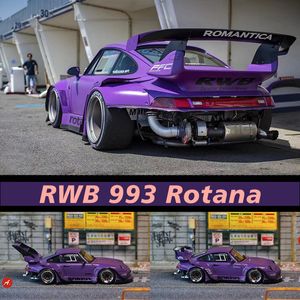 Diecast Model Street Weapon SW 1 64 Purple RWB 993 Rotana Modified Alloy Diorama Car Model Collection Miniature Carros Toys In Stock 230811