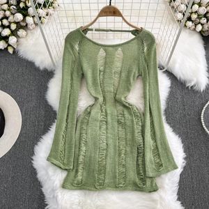 Женские футболки T Hikigawa Summer Korean Y2K Hollow Loale For-Shirts Casual O Nece Chic Fashion Tops Женщины отверстия с длинным рукавом сексуальные рупасы