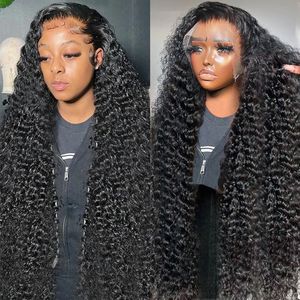 Densidade de 180%Onda profunda 13x4 13x6 HD Lace Frontal Wig Wig Human Human Human Ready Curly Guleless 5x5 Wigs de fechamento para mulheres