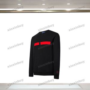xinxinbuy män kvinnor designer tröja hoodie paris brev broderi graffiti tröja grå blå svart vit s-xl