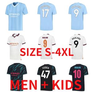 Manchesters de Bruyne Foden Haaland Cidade de futebol da cidade 23 24 Cidades de homem Foden Grealish Bernardo Mahrez Rodrigo 2023 2024 Camisas de futebol masculino Kit Kit Fans jogador