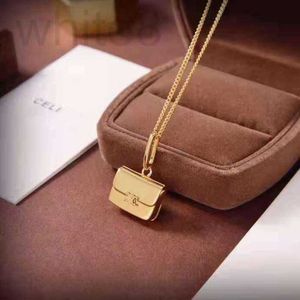 Strands, Strings designer New Triumphal Arch Solid Gold Bag Necklace Light Luxury and Simple Clavicle Chain Trendy Cool