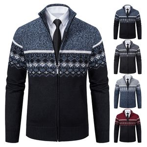 Mens Sweaters Sonbahar Kazak Örgü Kaplama Sahte Kürk Yün Ceketler Erkekler Fermuar Örme Kalın Sıcak hırka M3XL 230811