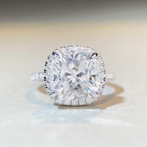 Party Wedding Ring Jewelry 925 Sterling Silver 5CT Bling Moissanite Ring for Girls Women Trevlig gåva