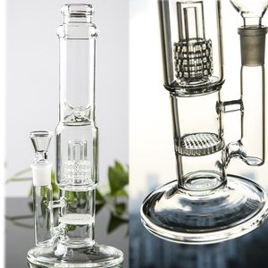 Becher Bongs Shishs Freezable Spule Ice Rauch Wasserspitze Downstem Perc Dab Rigs Kopftätige Glaswasser Bong mit Clip 18mm Gelenk