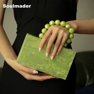 Abendtaschen Acrylkupplungsbeutel Frauen Designer Abendparty süße Totbox -Geldbörse weiß grüne Elfenbein Pearl rosa Farbe Handtasche Großhandel 230811