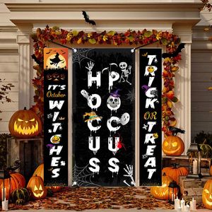 Other Event Party Supplies Halloween Decorations Outdoor It's October Witches Welcome Signs Trick or Treat Front Door Porch Banner for Halloween Decor 230812