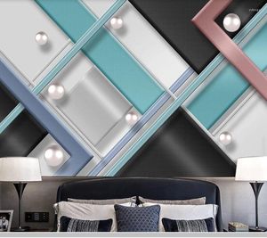 Duvar Kağıtları Papel De Parede 3D Stereo Geometrik Mermer Mozaik Modern Duvar Kağıdı Duvar Oturma Odası TV Duvar Yatak Odası Kağıtları Ev Dekor