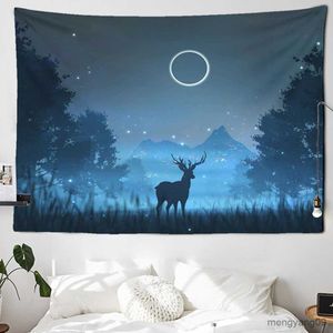 Tapestries Nordic New Year Tapestry Wall Hanging Night large Wall Decoration Decor From Wall To Wall Art Hippie Home Decor R230812