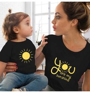 Family Matching Outfits You Are My Sunshine Family Matching Shirt Mother Daughter Father Son Kids T-shirt Tops Rompe Outfits Casual Family Tshirt