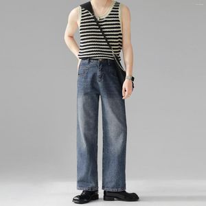 Men's Jeans Spring Men Srtaight Long Trend Fashion Street Personality Loose Denim Casual Pants 2023 Vintage Wide-leg Trousers D21