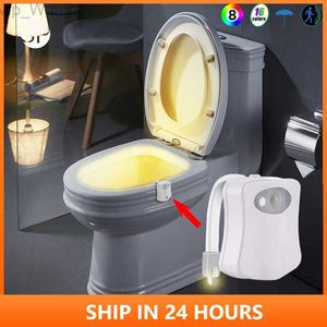 8/16 Colors Smart PIR Motion Sensor Toilet Seat Night Light Waterproof Backlight Toilet Bowl LED Luminous Lamp WC Toilet Light 4 HKD230812
