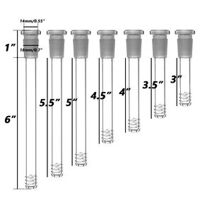 Glass Downstem diffuser 2.5" to 6.5"smoking accesories 14mm 18mm low high profile male female down stem with 9 cuts Dropdown in Different Length Manufacturer