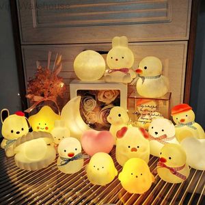 Cartoon Rabbit LED LED Light Cute Duck Chicken Bear Lampa dziecięca sypialnia dekoracyjne oświetlenie światło światło dla dzieci prezent HKD230812