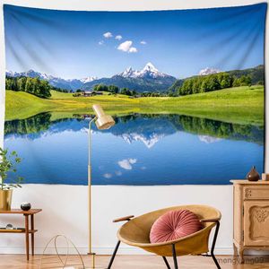 Tapisseries Natural Forest Landscape Tapestry Scene Home Art Decorative Tapestry Hippie Yoga Madrass Sheet R230812