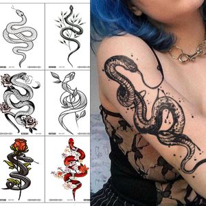 Tillfällig tatuering Snake Stickers Waterproof Wife Eagle Henna Tattoo Fake Body Art Festival Accessories Fashion Girl 230812