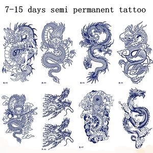 Temporary Tattoos Dragon Juice Ink Tatouage Semi Permanent Tattoo Stickers Waterproof Lasting Tatuajes Temporales Hombre Art Fake 230812