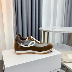 2023 Designer Men Women Flow Runner em nylon e camurça tênis de camurça executando sapatos casuais treinador preto tan cinza platfrom Rainers esportes ao ar livre 35-45