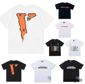 Mens Designer T Shirt Friends Letter Print Tees Big V Men Women Short Sleeve Hip Hop Style Black White Orange T-shirts Vlo Size S-XL002